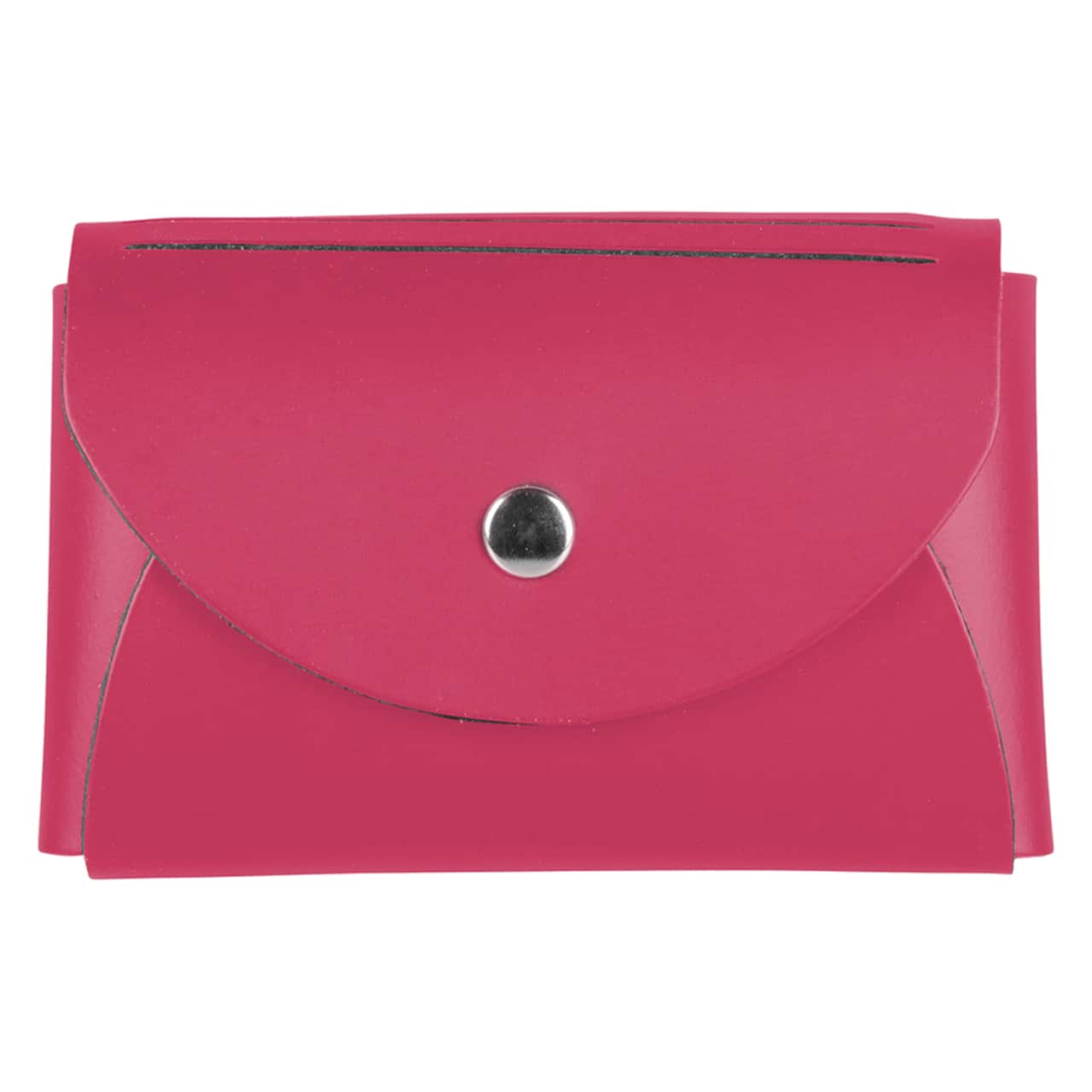 JAM Paper Italian Leather Business Card Holder Case with Round Flap